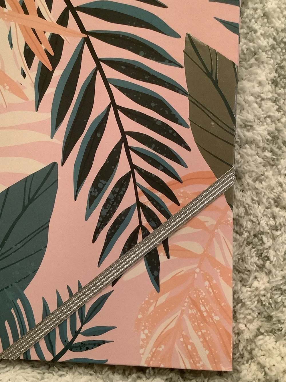 Tropical Leaf Pattern Clipboard Notebook Portfolio- Pink & Teal NWT 12.50” x 9”